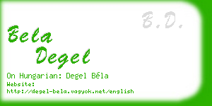 bela degel business card